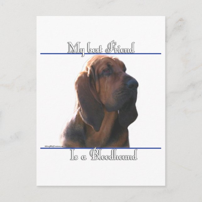 Blodhund Bästa vän; Blodhund-gåvor;  Vykort (Framsida)