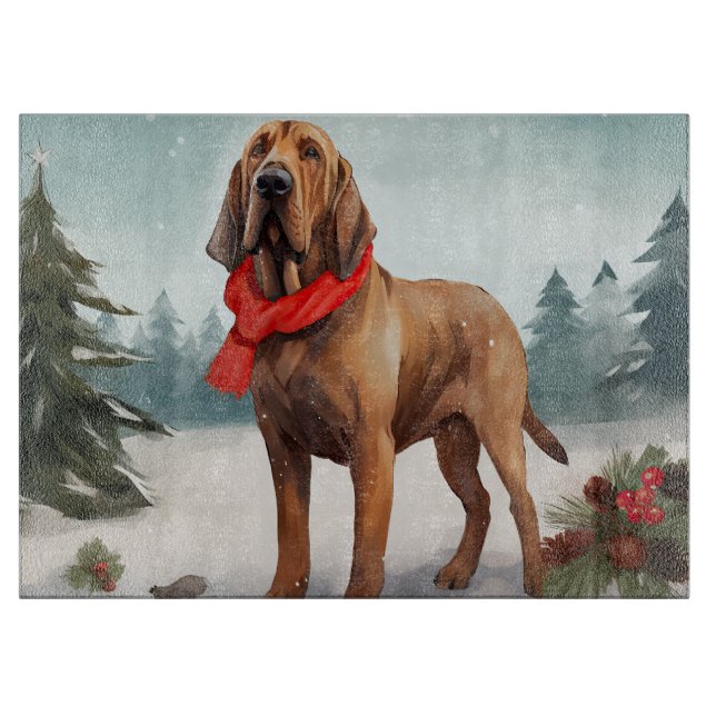 Blodhund Hund i Snö Jul (Framsidan)