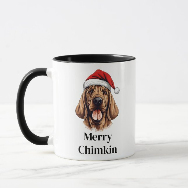 Blodhund Hund Julhatt Jul Mugg (Vänster)