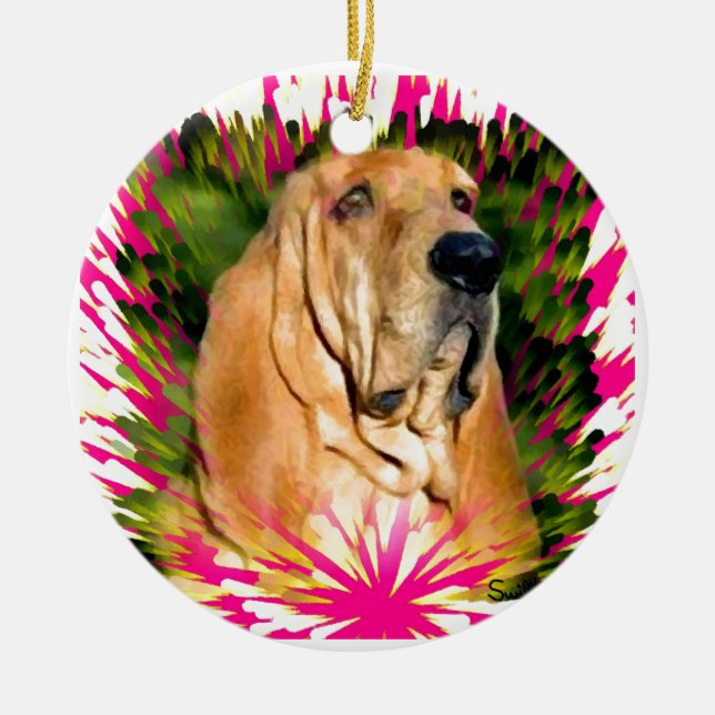Blodhund Julgransprydnad Keramik (Framsidan)