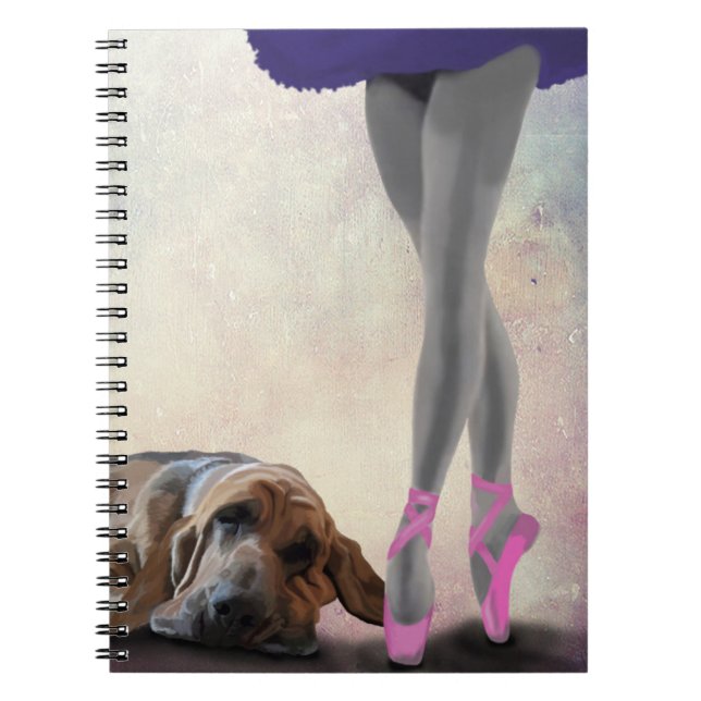 Blodhund och Ballet Dancer Anteckningsbok Med Spiral (Framsidan)