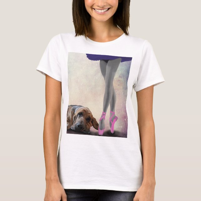 Blodhund och Ballet Dancer T-shirt (Framsida)