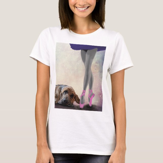 Blodhund och Ballet Dancer T Shirt (Framsida)