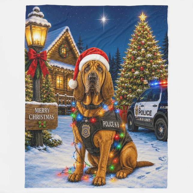 Blodhund Polisledighet Fleecefilt (Framsidan)
