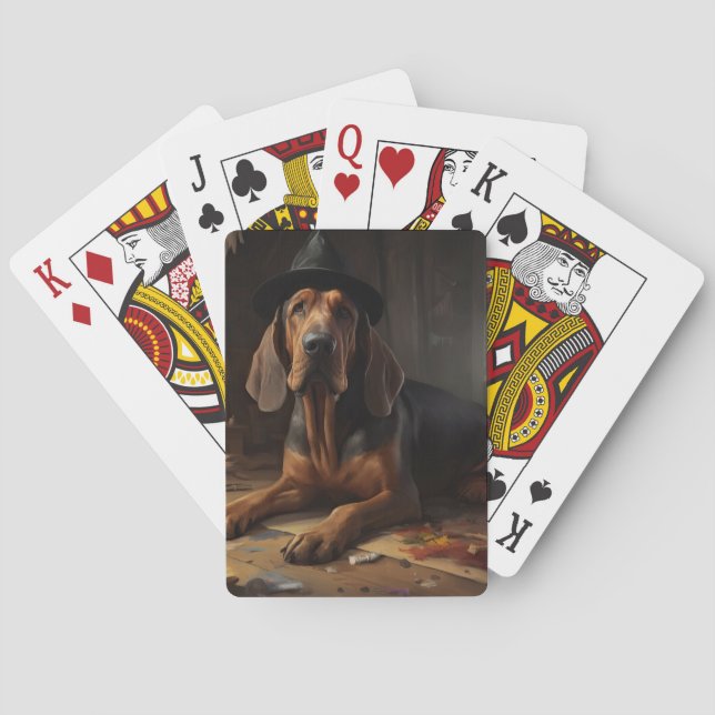 Blodhund Pumpor Halloween Skräckinjagande Casinokort (Baksidan)