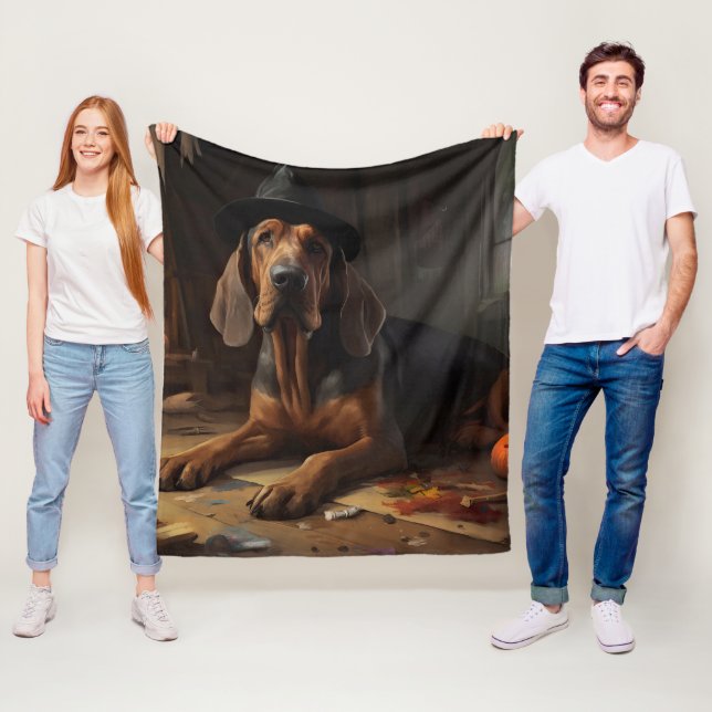 Blodhund Pumpor Halloween Skräckinjagande Fleecefilt (På plats)