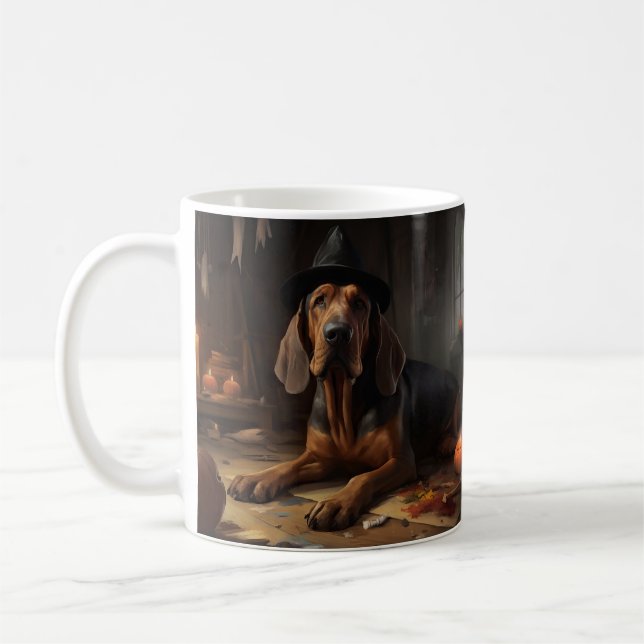 Blodhund Pumpor Halloween Skräckinjagande Kaffemugg (Vänster)