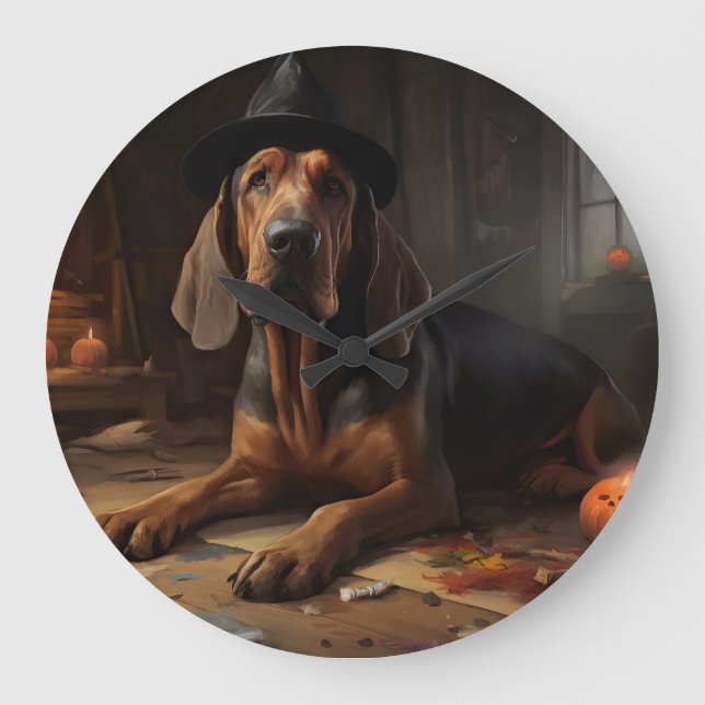 Blodhund Pumpor Halloween Skräckinjagande Stor Klocka (Framsida)