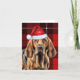 Blodhund Röd Säsongsrandig Jul Helgkort
