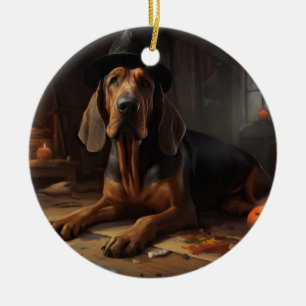 Blodhundspumpans Halloween är läskigt Julgransprydnad Keramik