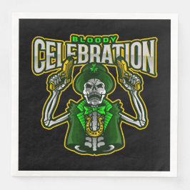 Blodig firande Skelett Leprechaun Pappersservett