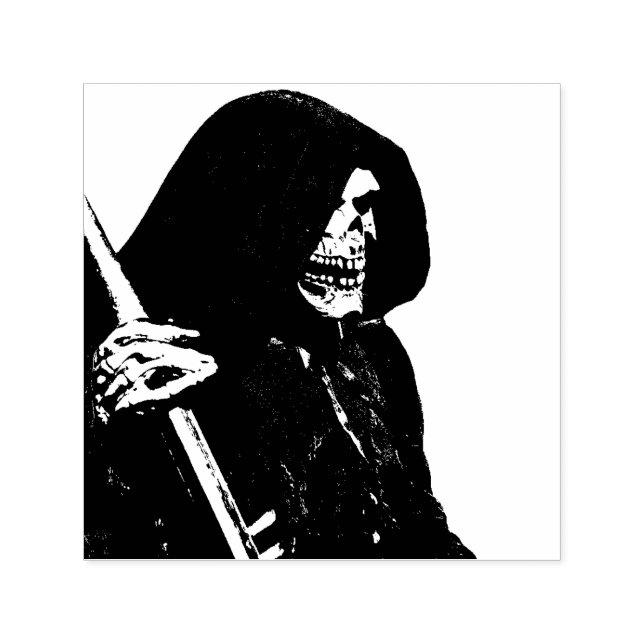Blodig Grim Reaper med lie Självfärgande Stämpel (Design)
