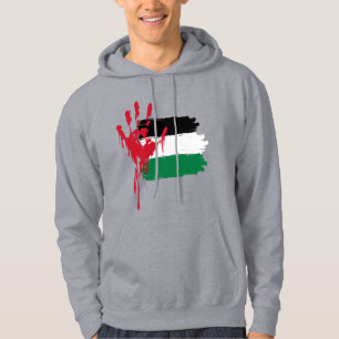 Blodig handavtryck-Palestina-hoodie – Rättvisa Hoodie