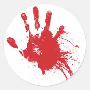 Blodig Handprint klistermärke