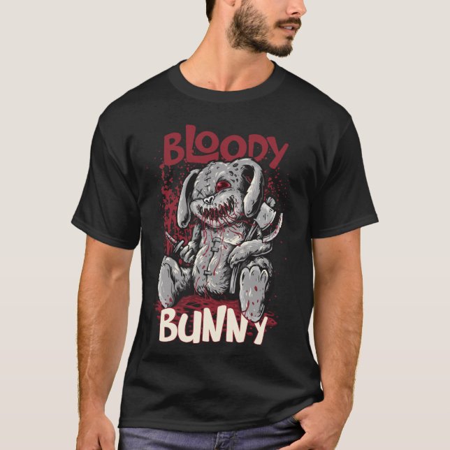Blodig kanin t shirt (Framsida)
