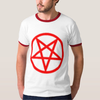 Blodig PentagramRingerT-tröja Tee Shirt