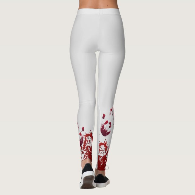 Blodig Splatter med blodig händer som griper ben Leggings (Baksida)