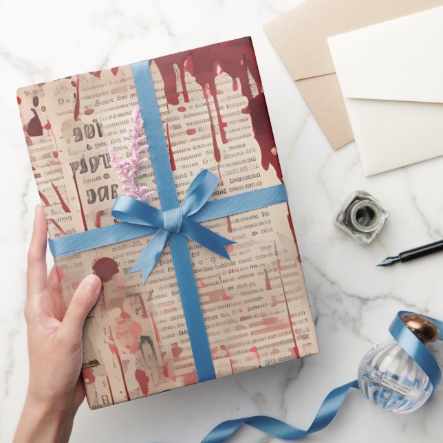 Blodig tidningstryck presentpapper (Gifting)