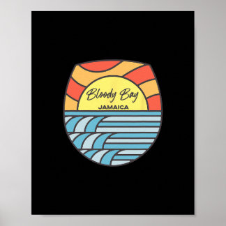 Blodiga Byy Beach Jamaica Solnedgång Jamaicanska s Poster