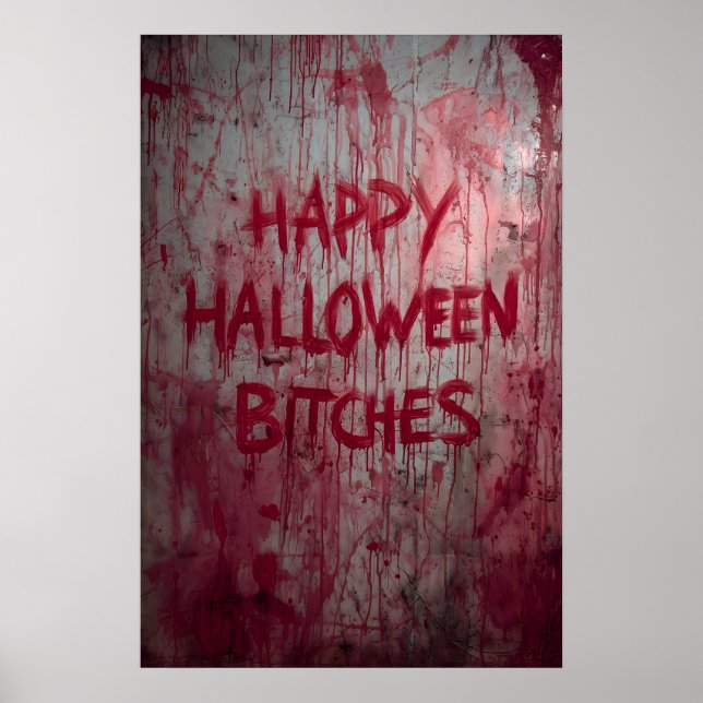 Blodiga fläckar Halloween Dramatisk galen dörr  Poster (Framsidan)