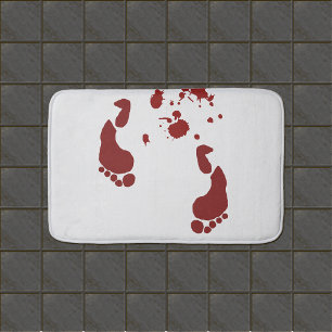 Blodiga fotavtryck Blodet Splattered Bath Mat Badrumsmatta