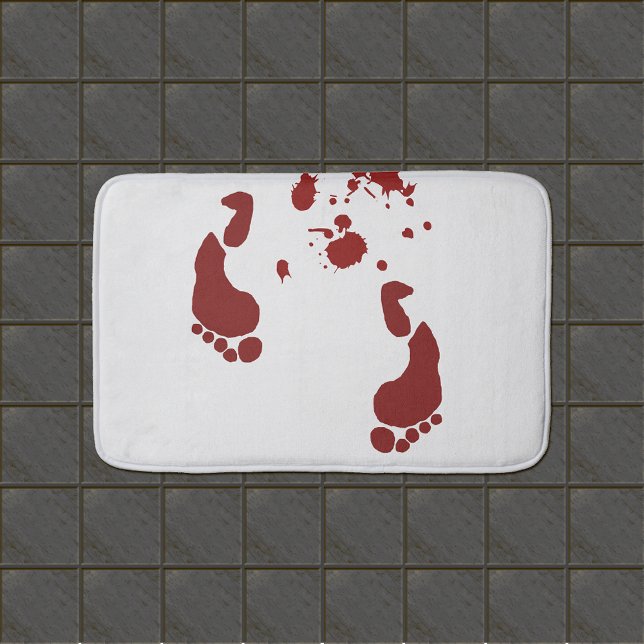 Blodiga fotavtryck Blodet Splattered Bath Mat Badrumsmatta (Skapare uppladdad)