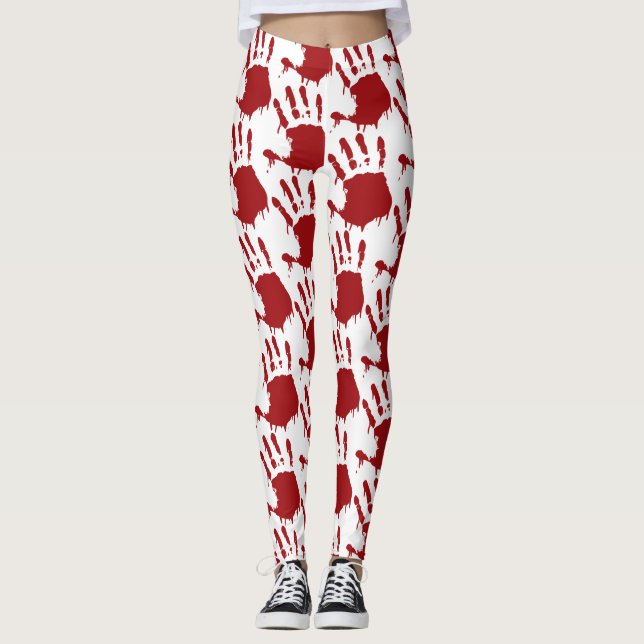 Blodiga handavtryck leggings (Framsida)