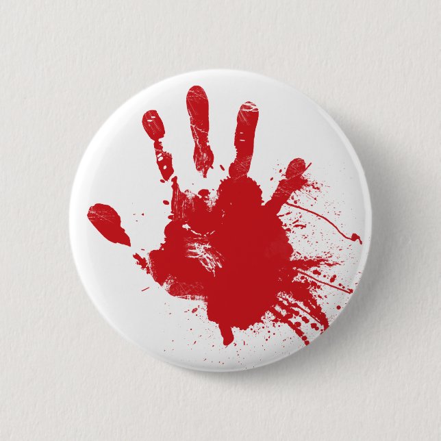 Blodiga Handprint knäppas Knapp (Framsida)