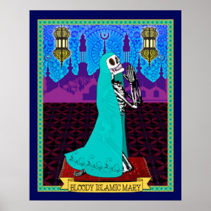 Blodiga islamiska Mary (kanfas) Poster