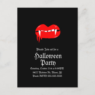 Blodiga läppar Vampire Halloween Födelsedagsfest Vykort