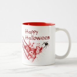 Blodiga skrapor för happy halloween Två-Tonad mugg