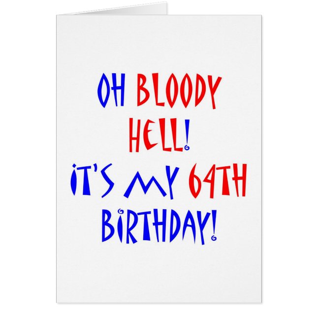 Blodigt helvete 64 hälsningskort (Framsidan)