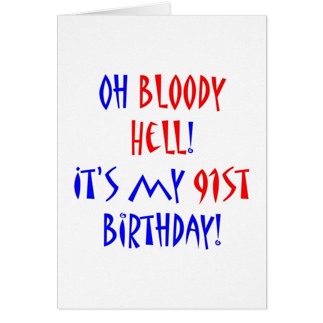 Blodigt helvete 91 hälsningskort (Framsidan)