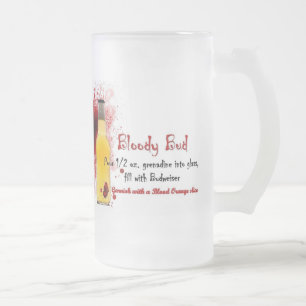 Blodigt knoppdrinkrecept frostat ölglas