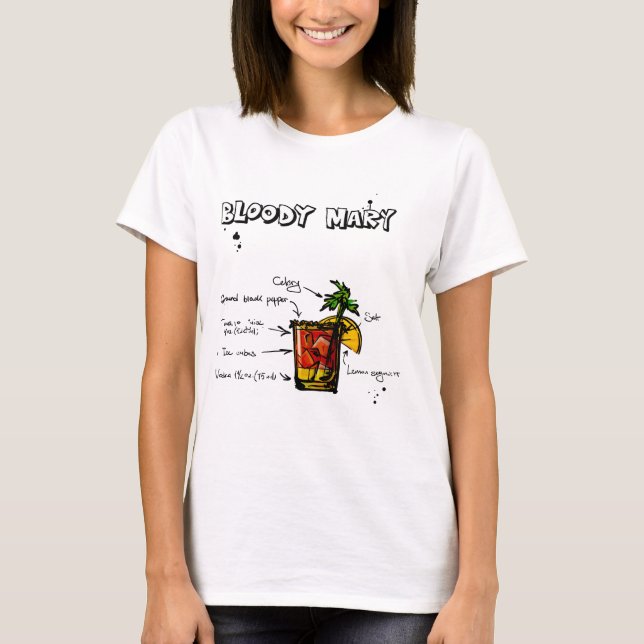 Blodigt Mary coctailrecept Tee Shirt (Framsida)