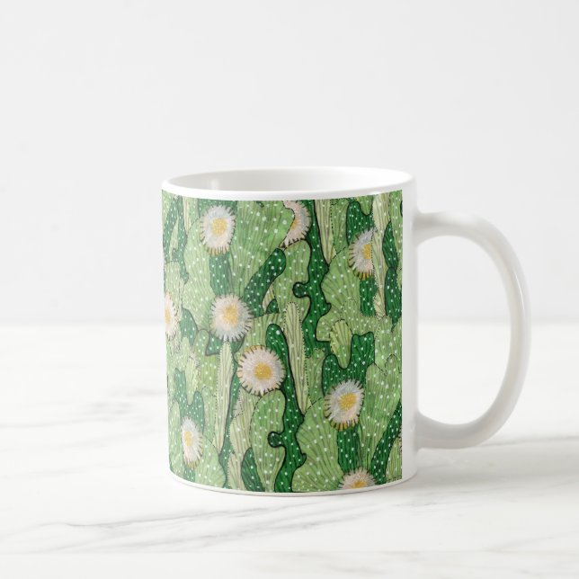 Blodkaktus, kultiverade blommor, ökenväxter kaffemugg (Höger)