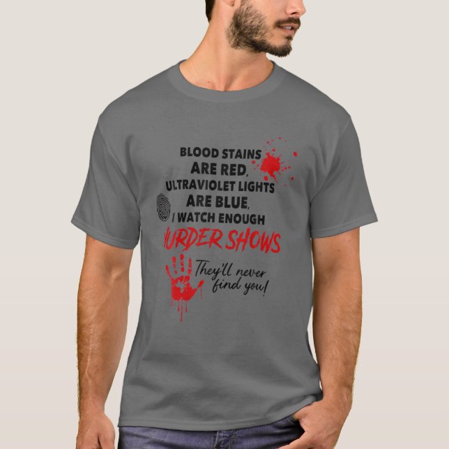 Blodkärl är röd ultraviolett Ljus och blå T Shirt (Framsida)