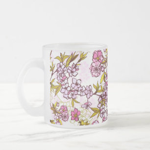 Blodkärl Blommar Mönster Frostad Glasmugg