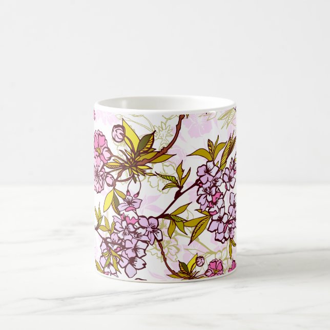 Blodkärl Blommar Mönster  Kaffemugg (Center)