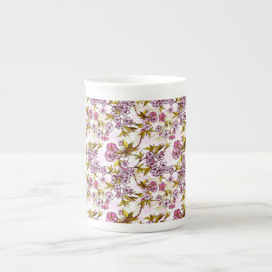 Blodkärl Cherry Blommar Mönster Benporslin Mugg