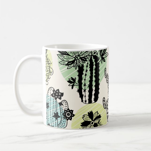 Blodkärl: Hand-Drawn Seamless Charm Kaffemugg (Vänster)