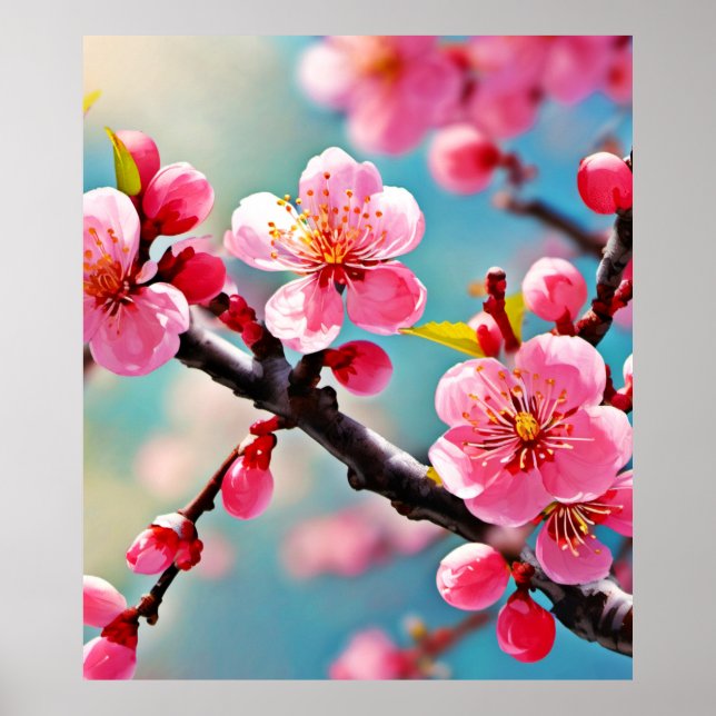 Blodkärl i Blommarna för körsbär i Vår Poster (Framsidan)