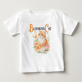 Blodkatt: Orange av Elegant och Vitt i Bloom T Shirt