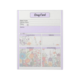 Blodkort för Lila Garden _Drug Card Anteckningsblock