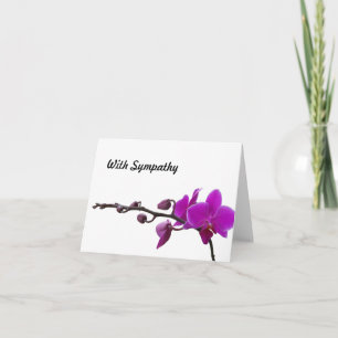 Blodkort för lila orchids blank sympati kort