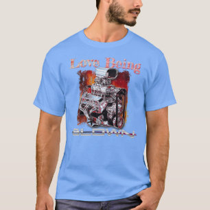 Blodladdad motor för Tävla T Shirt