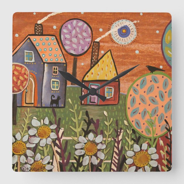 Blodlås för akrylvägg fyrkantig klocka (Framsida)