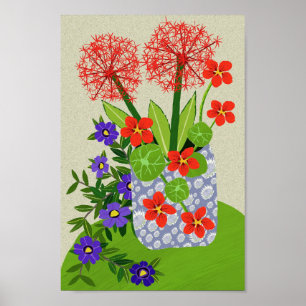 Blodlilja, Surfinia och Nasturtium Poster