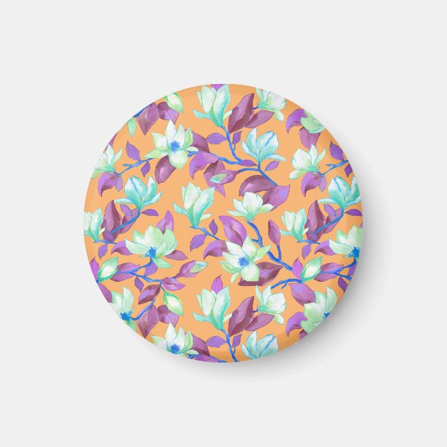 Blodmagnolia på vanilla himlar magnet (Framsidan)