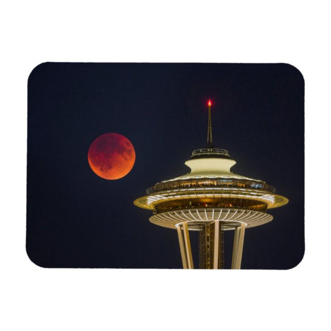 Blodmån | Seattle Space Needle Magnet (Horisontell)